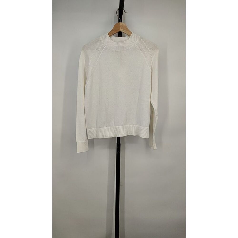 Quince Women 100% Organic Cotton Mockneck Sweater Ivory XS